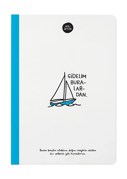 Hisli Şeyler Gidelim Buralardan Çizgili Defter 14 x 20 cm