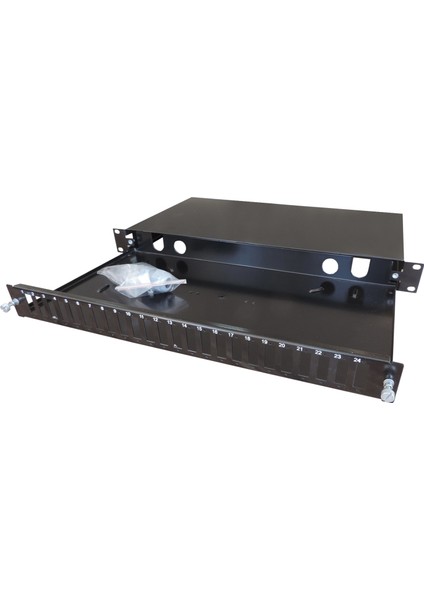 24 SC Sx Port 1u 19'' Fiber Optik Patch Paneli (Çift kasetli)