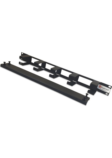 1U 19" Kapaklı Metal Organiser, Kablo Düzenleyici, Rack Kabinet Aksesuarı