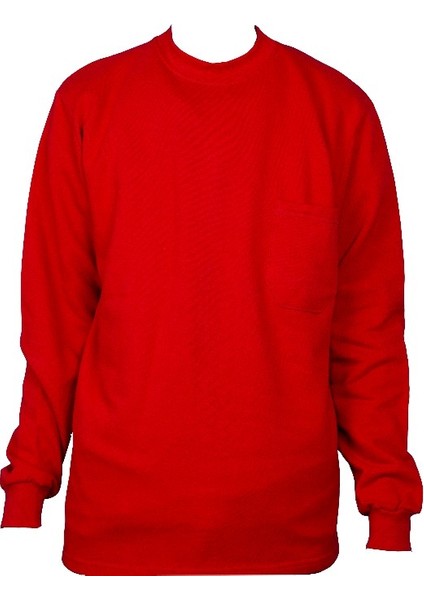 Eser - Bisiklet Yaka Sweatshirt - Cepli - Kırmızı modelleri