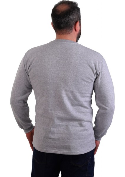 Eser - Bisiklet Yaka Sweatshirt - Cepli - Melanj Gri fiyatları