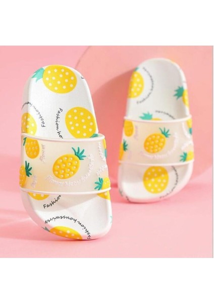 Meyveli Kaydırmaz Taban Çocuk Terlik Plaj Havuz Terliği