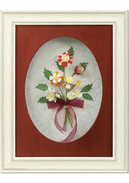 EL İŞÇİLİĞİ ÇİÇEK BUKETİ TABLO 42 x 33 cm - 5261