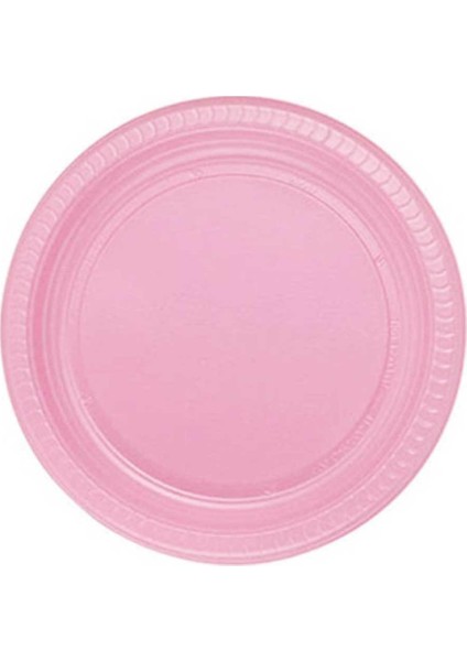 Pembe Renk Plastik Tabak 25 Adet