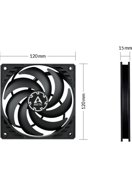 P12 Slim Pwm Pst, 120MM 4pin Pst 2100RPM Siyah Çerçeve Siyah Kanat Kasa Fanı (AR-ACFAN00187A)