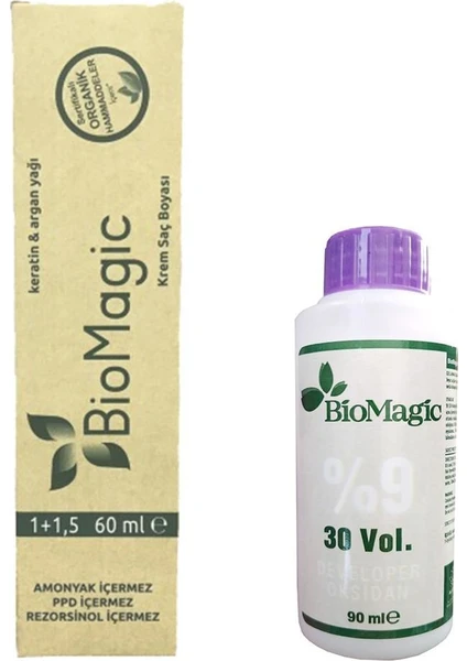 Bio Magic Organik Keratin ve Argan Saç Boyası 60 ml+Oksidan