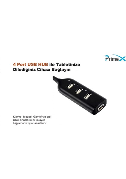 PrimeX Plus PrimeX Plus PX-2508 Connect Master 4 Port USB 2.0 USB Hub Çoklayıcı