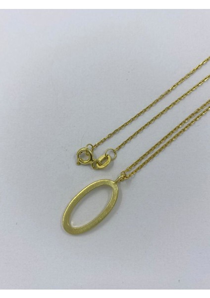 925 Ayar Gümüş Gold Oval Kolye fırsatları