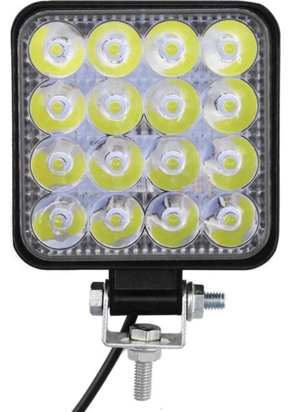 16 LED Kare Off Road Iş Makinası Çalışma Lambası Sis Farı
