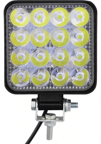 8 Adet 16 LED Kare Off Road Iş Makinası Çalışma Lambası Sis Farı