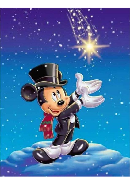 Mickey Mouse Ve Yıldız | Elmas Mozaik Tablo | Mozaik Puzzle | 40x60 | E20202599M