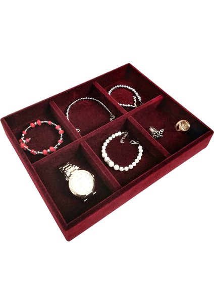 Çok Amaçlı Takı ve Aksesuar Standı Bordo fiyatları