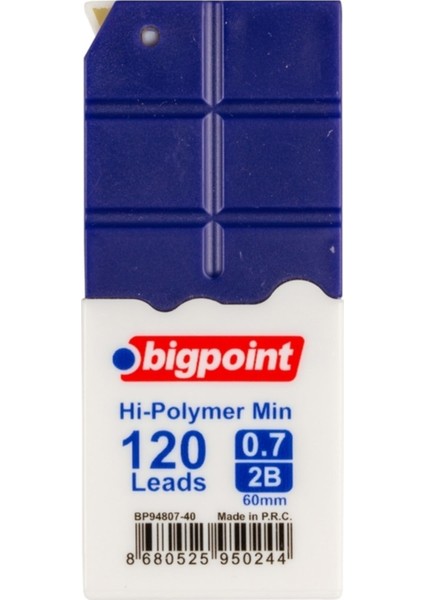 Bigponit Hi-Polymer Min 0.7 2b 60 mm Uç Tüp Koyu Mavi 120'LI