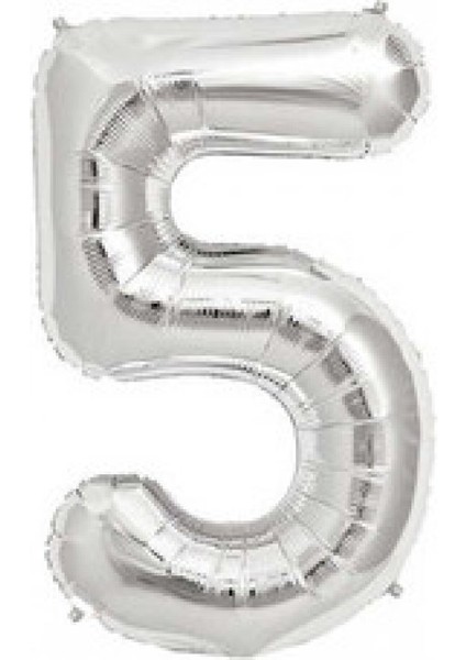 Folyo Balon Rakam 5 Gümüş 16 Inc(40 Cm) Pk:1
