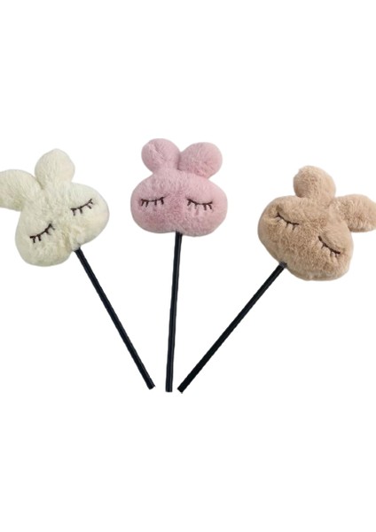 Ponpon Tavşan Başlıklı Kalem Seti 3'lü