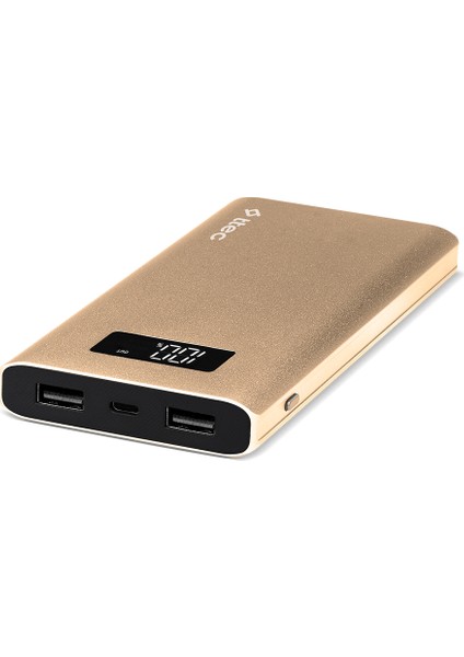 AlumiSlim LCD 10.000mAh Taşınabilir Şarj Aleti Powerbank Altın