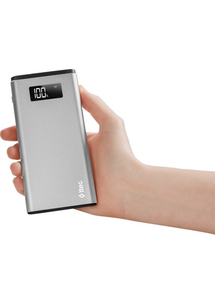 AlumiSlim LCD QC 3.0 10000mAh Taşınabilir Şarj Aleti
