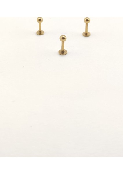 316L Cerrahi Çelik Gold Renk Üçlü Set 6mm Top Uçlu Labret Piercing