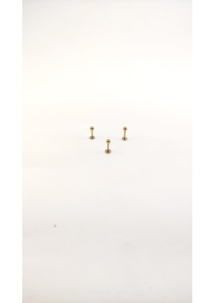 316L Cerrahi Çelik Gold Renk Üçlü Set 6mm Top Uçlu Labret Piercing