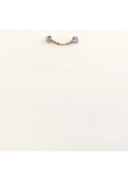 316L Cerrahi Çelik Gold Renk Bar 10MM Shambala Uçlu Kaş Piercing