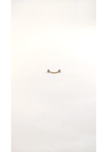 316L Cerrahi Çelik Gold Renk Bar 10MM Shambala Uçlu Kaş Piercing
