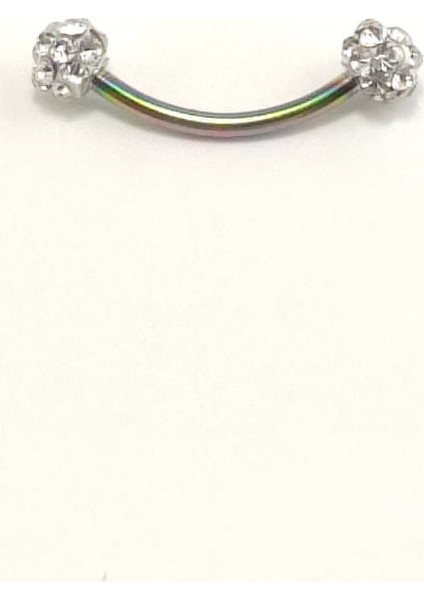 316L Cerrahi Çelik Gold Renk Bar 10MM Shambala Uçlu Kaş Piercing