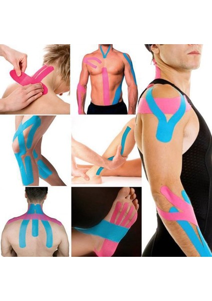 Bia Tape Kinesio 5 cm x 5 M - Açık Mavi Rengi Sporcu Bandı 3'lü (Pakette 3 Adet)