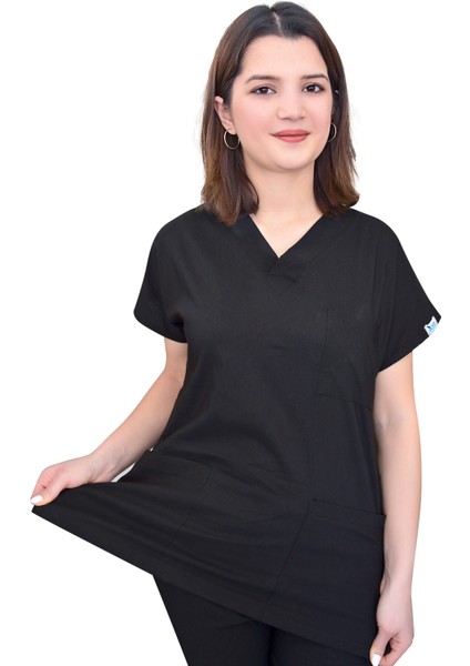 Siyah Likralı Alt Üst Forma Takım Scrubs fiyatları