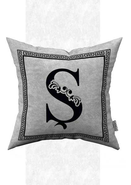 Çift Taraflı Dijital Baskılı Harfli Kırlent Kılıfı - Harf Ş