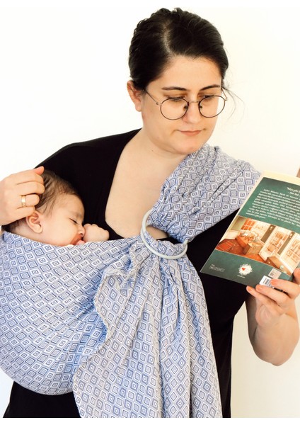 Halka Sling - Babysling - Diomond - Bebek Taşıyıcı - Pamuk - Taşıma Şalı – Mavi fiyatları
