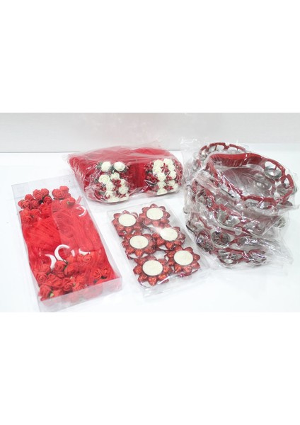 Kına Seti Tef Nedime Bileklik Taç El Mumu 44 Parça