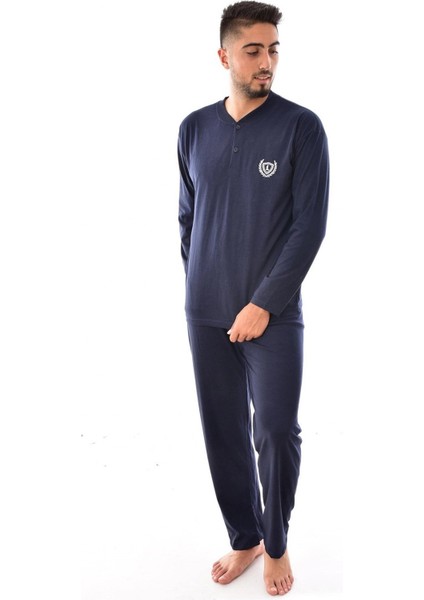 Erkek 1065 Büyük Beden Pijama Takımı Lacivert