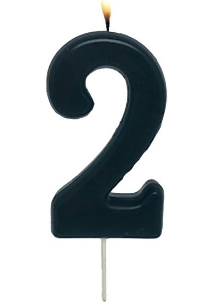 Siyah Renk 2 Rakamlı Numaralı Parti Mumu