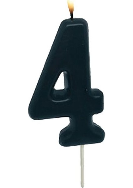 Siyah Renk 4 Rakamlı Numaralı Parti Mumu