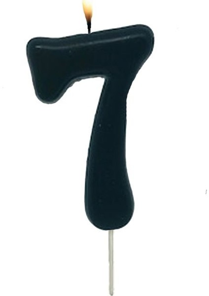Siyah Renk 7 Rakamlı Numaralı Parti Mumu