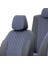Opel Combo D 2012-2018 5 Kişi Özel Üretim Koltuk Kılıfı Madrid Design Tay Tüyü Mavi - Siyah 4