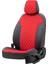 Skoda Roomster 2007-2014 Özel Üretim Koltuk Kılıfı Madrid Design Tay Tüyü Kırmızı - Siyah 2