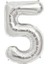 Folyo Balon Rakam 5 Gümüş 16 Inc(40 Cm) Pk:1 1
