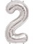 Folyo Balon Rakam 2 Gümüş 16 Inc(40 Cm) Pk:1 1
