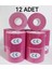 Bia Tape Kinesio 5 cm x 5 M - Pembe Rengi Sporcu Bandı 12'li (Pakette 12 Adet) 1