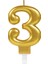 Altın Sarısı Renk 3 Rakamlı Numaralı Parti Mumu 1