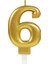 Altın Sarısı Renk 6 Rakamlı Numaralı Parti Mumu 1