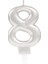 Gümüş Renk 8 Rakamlı Numaralı Parti Mumu 1