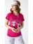 Kadın 3100-22 Desenli Kısa Kol Kapri Pijama Takımı Fuşya 3