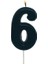 Siyah Renk 6 Rakamlı Numaralı Parti Mumu 1