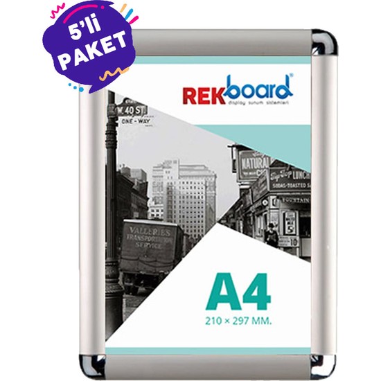 Rekboard A4 Alüminyum Çerçeve Rondo 21 x 30 cm 5'li