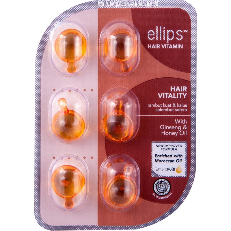 Ellips Hair Vitamin Vitality Canlandırıcı Saç Vitamini 6 Kapsül Pro-Keratin Kompleksi, Aloe Vera Yağı, Ginseng, Bal Yağı ve Argan Yağı