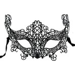 Pandoli Dantelli Kumaş Maske Siyah Renk