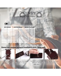 Livize Klasik Erkek Kemeri %100 Derisi 3,5 cm Tek Kat Kahverengi görsel 2