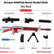 Dukkin Detaylı Sök&tak Metal Model Silah 20CM - M4 Red